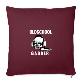 Oldschool Gabber Party T-Shirt Geschenk - Sofakissenbezug 45 x 45 cm - Burgunderrot - Vorne