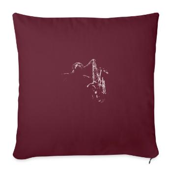 Jazzman Saxophon - Sofakissenbezug 45 x 45 cm - Burgunderrot - Vorne