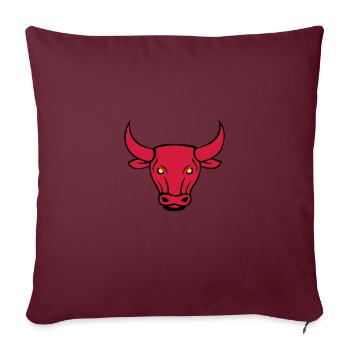 stier 02 - Sofakissenbezug 45 x 45 cm - Burgunderrot - Vorne