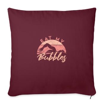 Funny Swimming Eat My Bubbles - Sofakissenbezug 45 x 45 cm - Burgunderrot - Vorne