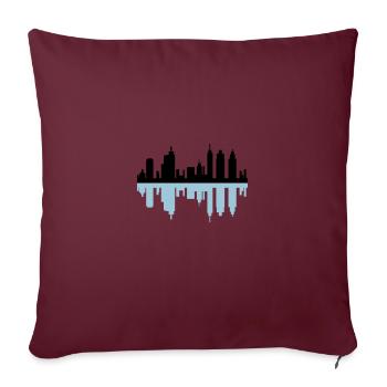 toits de la ville - Housse de coussin décorative 45 x 45 cm - bordeaux - Devant