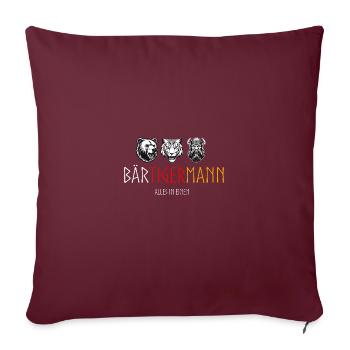 Bartliebhaber Vatertag Vater Bier Bär Tiger Mann - Sofakissenbezug 45 x 45 cm - Burgunderrot - Vorne
