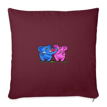 Elephant lovers - Sofa pillowcase 17,3'' x 17,3'' (45 x 45 cm) - burgundy - Front