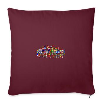 Flags of the world - Sofa pillowcase 17,3'' x 17,3'' (45 x 45 cm) - burgundy - Front