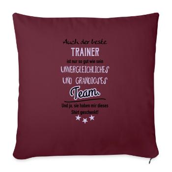 Bester Trainer Shirt - Sofakissenbezug 45 x 45 cm - Burgunderrot - Vorne