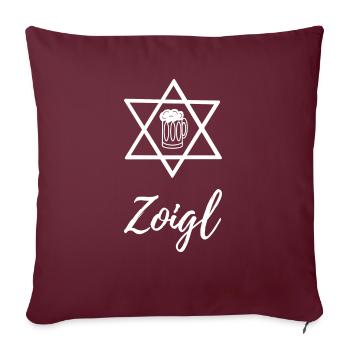 Zoigl Bier Brauen - Sofakissenbezug 45 x 45 cm - Burgunderrot - Vorne