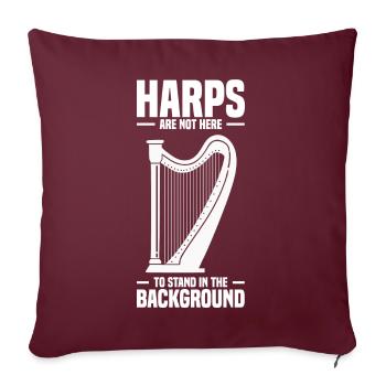 Harfe Instrument - Sofakissenbezug 45 x 45 cm - Burgunderrot - Vorne