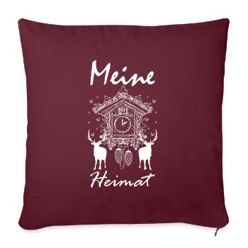 Mon horloge coucou de cerf domestique - Housse de coussin décorative 45 x 45 cm - bordeaux - Devant