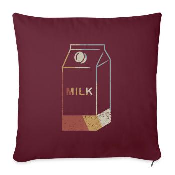 Carton Lait Rétro Style Vintage - Housse de coussin décorative 45 x 45 cm - bordeaux - Devant
