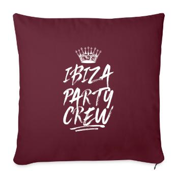 Dicton de l’équipe de fête d’Ibiza - Housse de coussin décorative 45 x 45 cm - bordeaux - Devant