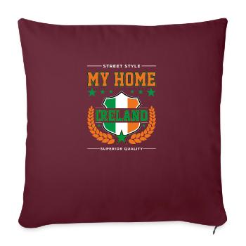 Mon pays d’origine Irlande - Housse de coussin décorative 45 x 45 cm - bordeaux - Devant