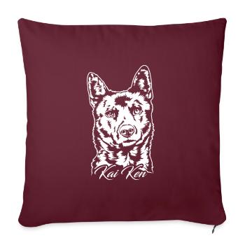 Kai Ken Portrait Chiens Chien Wilsigns - Housse de coussin décorative 45 x 45 cm - bordeaux - Devant
