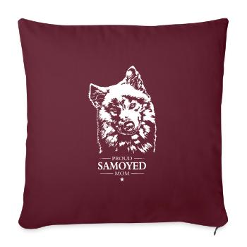 Samoyed Mom Hund Hunde Samojeden Wilsigns - Sofakissenbezug 45 x 45 cm - Burgunderrot - Vorne