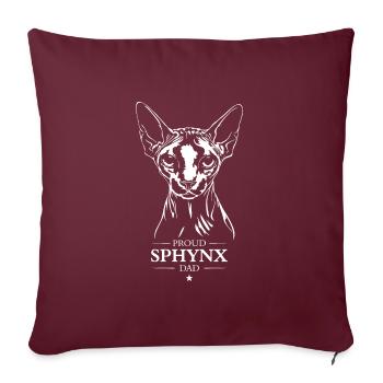 Sphynx Papa Chat Chats Wilsigns - Housse de coussin décorative 45 x 45 cm - bordeaux - Devant
