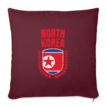 Nordkorea - Sofakissenbezug 45 x 45 cm - Burgunderrot - Vorne