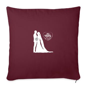 Demande en mariage Marry Me Proposition de mariage - Housse de coussin décorative 45 x 45 cm - bordeaux - Devant
