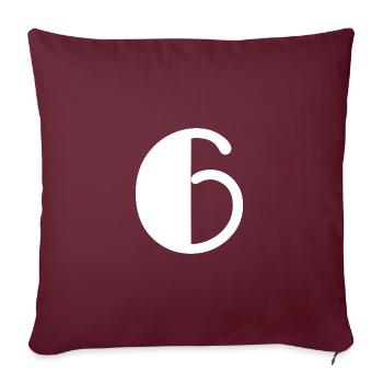 6. 6 ANS. 6e ANNIVERSAIRE. ANNIVERSAIRE 6 ANS - Housse de coussin décorative 45 x 45 cm - bordeaux - Devant
