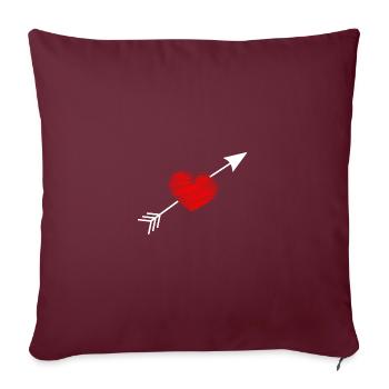 CŒUR. CŒURS. HEART. BISOU. SMACK. BISOUS. - Housse de coussin décorative 45 x 45 cm - bordeaux - Devant