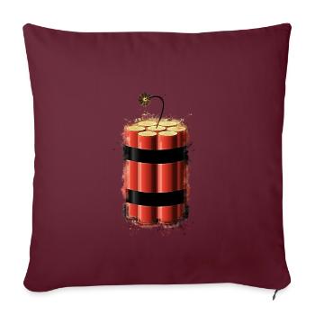 Bombe Dynamit hell glühend - Sofakissenbezug 45 x 45 cm - Burgunderrot - Vorne
