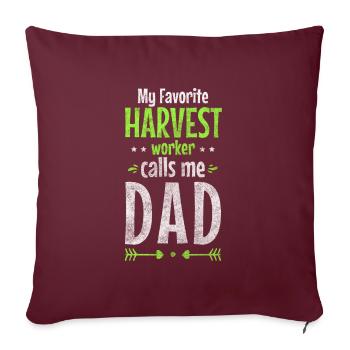 Agriculteur Champ de tracteurs - Housse de coussin décorative 45 x 45 cm - bordeaux - Devant
