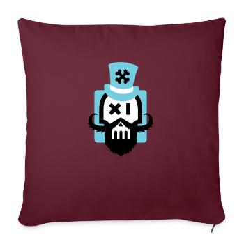 Crâne barbu bleu - Housse de coussin décorative 45 x 45 cm - bordeaux - Devant