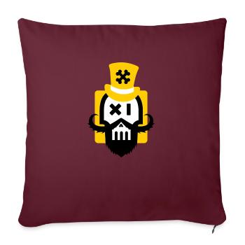 Bartschädel gelb - Sofakissenbezug 45 x 45 cm - Burgunderrot - Vorne