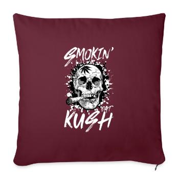 OG Kush Raucher Totenkopf Joint - Sofakissenbezug 45 x 45 cm - Burgunderrot - Vorne