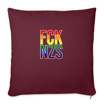 FCK NZS LGBTQ - Sofakissenbezug 45 x 45 cm - Burgunderrot - Vorne