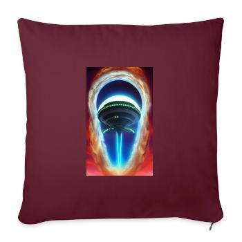 Extraterrestre | OVNI | Vaisseau spatial | PAU | étranger - Housse de coussin décorative 45 x 45 cm - bordeaux - Devant