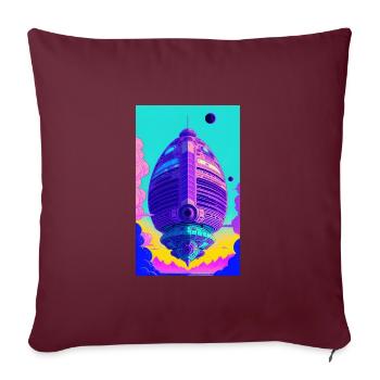 Extraterrestre | OVNI | Vaisseau spatial | PAU | étranger - Housse de coussin décorative 45 x 45 cm - bordeaux - Devant