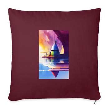 Extraterrestre | OVNI | Vaisseau spatial | PAU | étranger - Housse de coussin décorative 45 x 45 cm - bordeaux - Devant