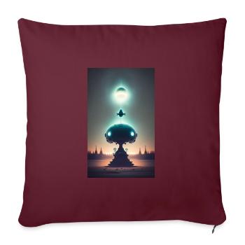 Extraterrestre | OVNI | Vaisseau spatial | PAU | étranger - Housse de coussin décorative 45 x 45 cm - bordeaux - Devant