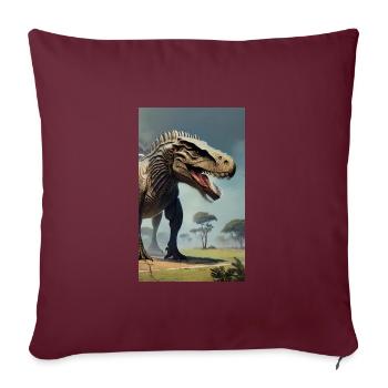 Dinosaures | T-Rex | Tyrannosaure - Housse de coussin décorative 45 x 45 cm - bordeaux - Devant