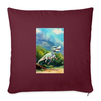 Dinosaures | T-Rex | Tyrannosaure - Housse de coussin décorative 45 x 45 cm - bordeaux - Devant