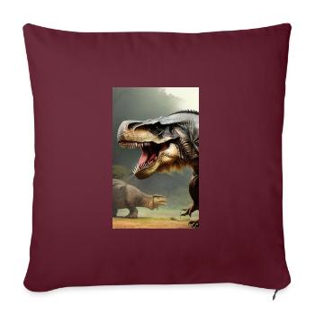Dinosaures | T-Rex | Tyrannosaure - Housse de coussin décorative 45 x 45 cm - bordeaux - Devant
