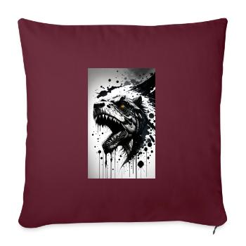 Dinosaures | T-Rex | Tyrannosaure - Housse de coussin décorative 45 x 45 cm - bordeaux - Devant