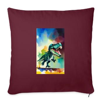 Dinosaures | T-Rex | Tyrannosaure - Housse de coussin décorative 45 x 45 cm - bordeaux - Devant