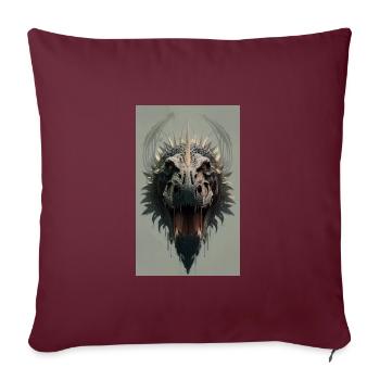 Dinosaures | T-Rex | Tyrannosaure - Housse de coussin décorative 45 x 45 cm - bordeaux - Devant