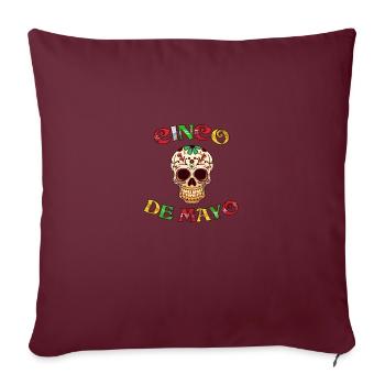 Celebrate Cinco De Mayo With Vibrant Skull - Sofakissenbezug 45 x 45 cm - Burgunderrot - Vorne
