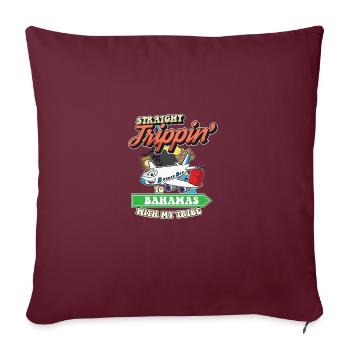 Voyage direct aux Bahamas avec ma famille tribe - Housse de coussin décorative 45 x 45 cm - bordeaux - Devant