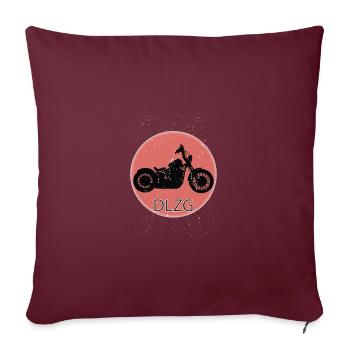 DLZG - Die Linke zum Gruss Motorrad - Sofakissenbezug 45 x 45 cm - Burgunderrot - Vorne