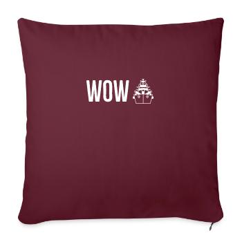WoW white logo - Sofa pillowcase 17,3'' x 17,3'' (45 x 45 cm) - burgundy - Front