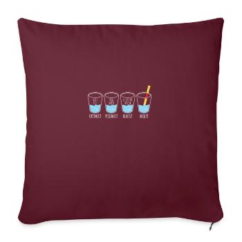 Wasserglas Optimist/ Pessimist/ Realist/ Oboist - Sofakissenbezug 45 x 45 cm - Burgunderrot - Vorne