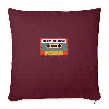 Le meilleur de la cassette d'anniversaire rétro des années 80 - Housse de coussin décorative 45 x 45 cm - bordeaux - Devant