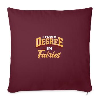J’ai un diplôme en fées Fantasy Enthusiast Design - Housse de coussin décorative 45 x 45 cm - bordeaux - Devant