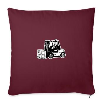 Chariot élévateur / chariot élévateur - Housse de coussin décorative 45 x 45 cm - bordeaux - Devant