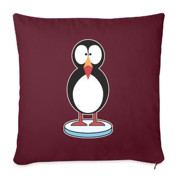 Puffin Papageitaucher Papageientaucher - Sofakissenbezug 45 x 45 cm - Burgunderrot - Vorne