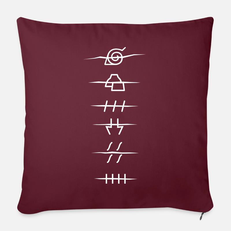 Naruto Shippuden Anti-Symbole Der Akatsuki - Sofakissenbezug 45 x 45 cm - Burgunderrot