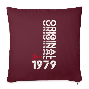 Légende Juin 1979 Millésime 1979 Anniversaire 1979 - Housse de coussin décorative 45 x 45 cm - bordeaux - Devant