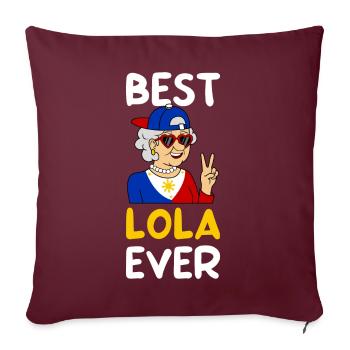 Meilleure Lola de tous les temps / Tagalog Grandma, Philippines - Housse de coussin décorative 45 x 45 cm - bordeaux - Devant